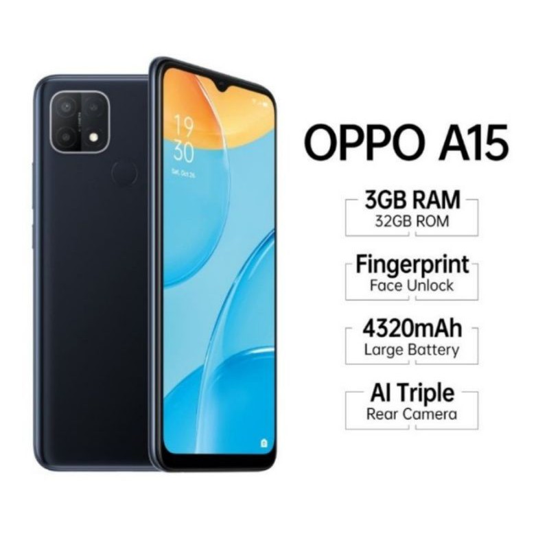 oppo a15 / a15s / a16 ram 3/32 & 4/64 gb resmi