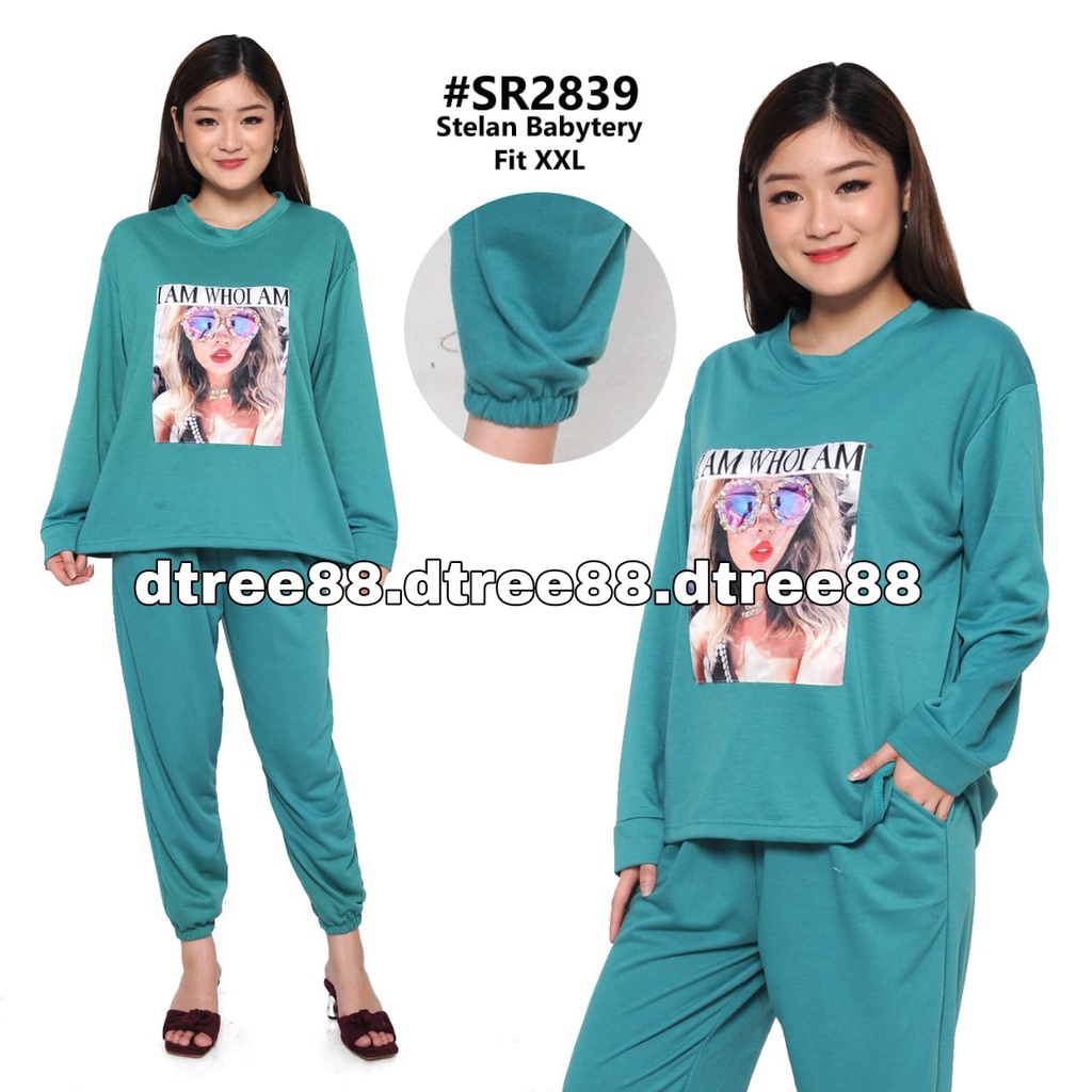 Dtree . Stelan wanita babyterry fit xxl / set babyterry premium size jumbo / stelan training