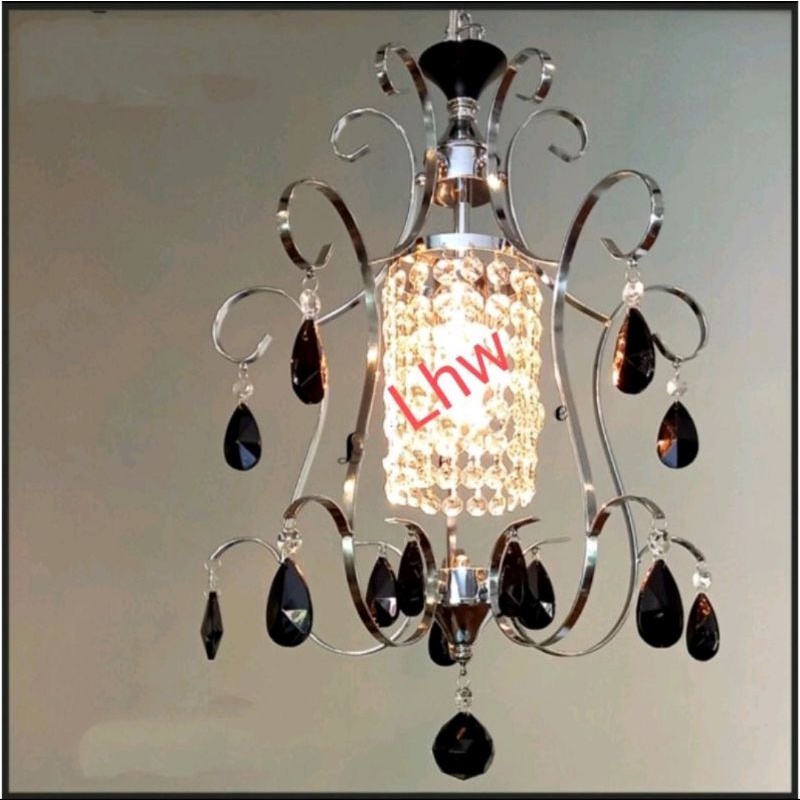 Lampu gantung kristal hitam 60190 dekorasi teras, ruang makan, ruang tidur dll
