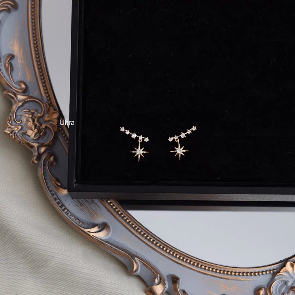 925 Jarum Perak Shinning Star in Gaya Anting Siswi Korea Versi Anting Sederhana-2