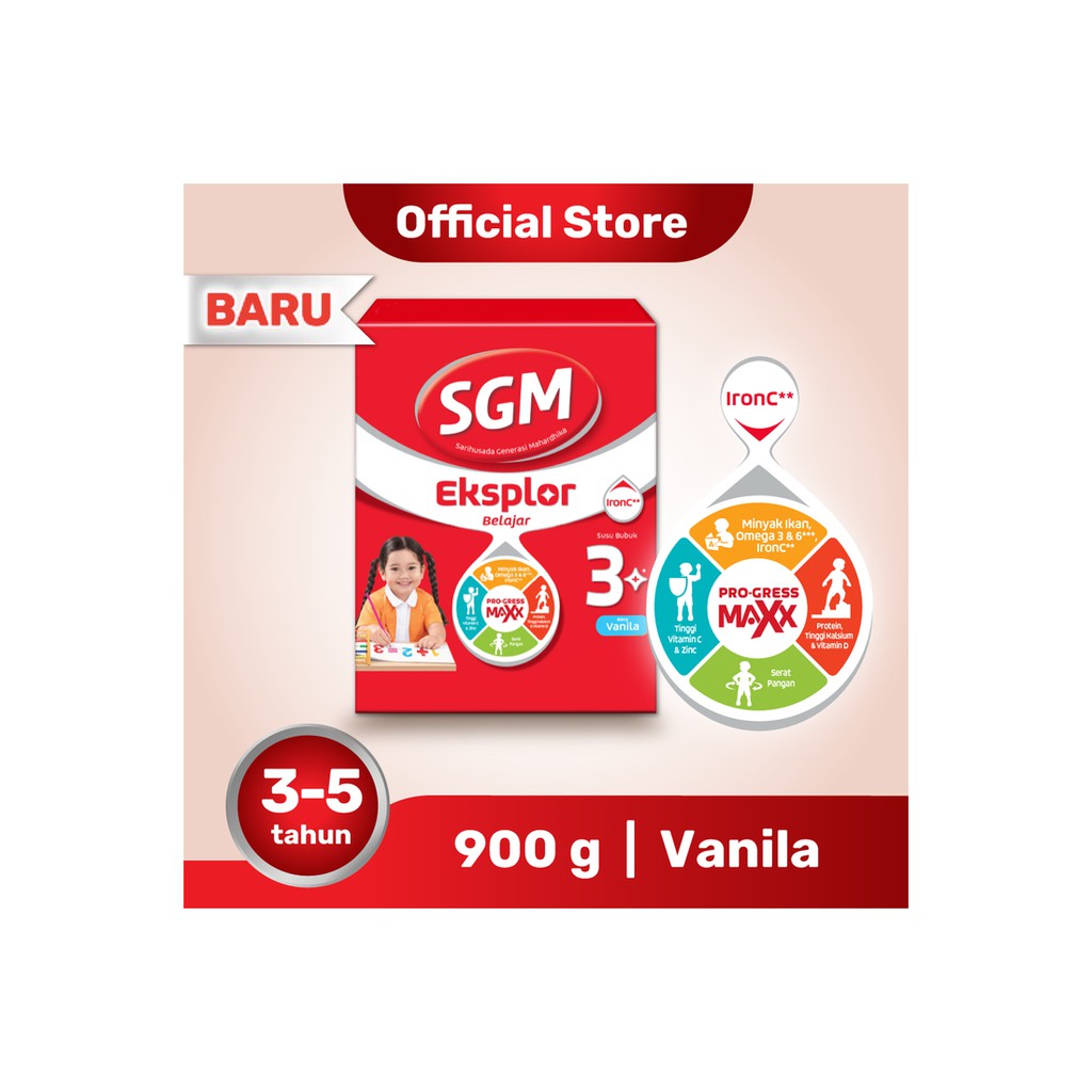 SUSU SGM EKSPLOR 3+ VANILA MADU 900gr