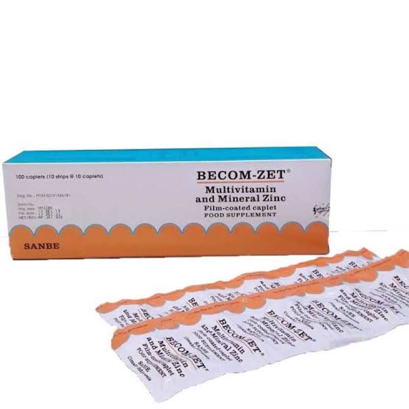 BECOM ZET STRIP ISI 10 MULTIVITAMIN DAN MINERAL UNTUK DAYA TAHAN TUBUH