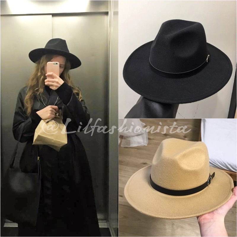Suede Fedora Hat Import Topi Fedora import