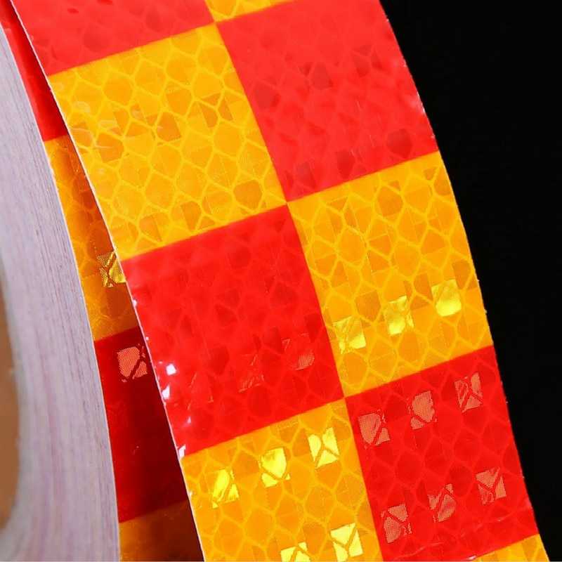 TaffPACK Car Reflective Sticker Warning Strip Tape Two Color 5x300cm-Merah Putih