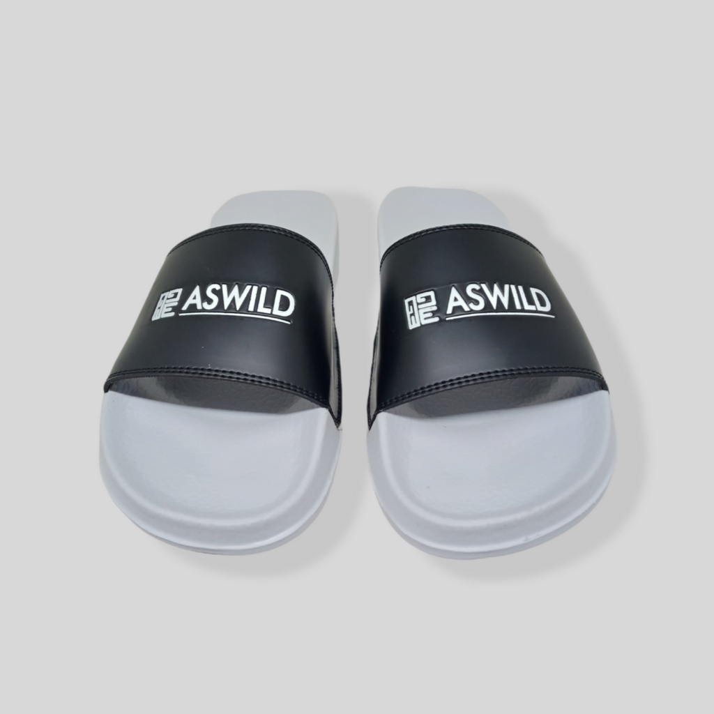 Sandal Pria Slide Aswild Store - Sandal Jarvis Black white