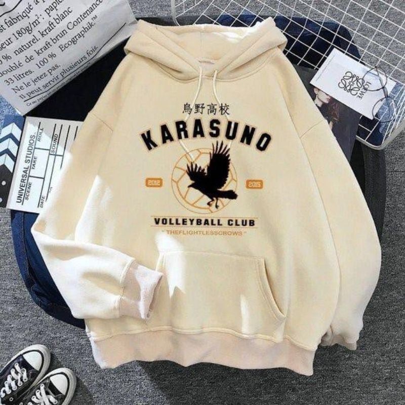 Sweater Jaket Hoodie Anime Haikyuu Karasuno Unisex Jaket Karasuno