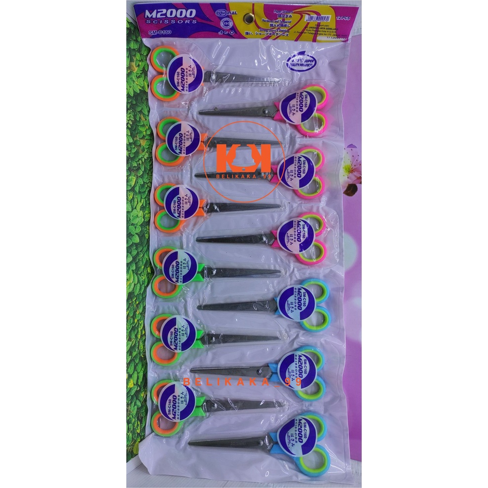 GUNTING TANGGUNG WARNA TAJAM MURAH MEREK MONTANA M2000 / MONTANA SCISSORS / M2000 SCISSORS / GUNTING RENTENG ISI 12 PCS / SCISSORS