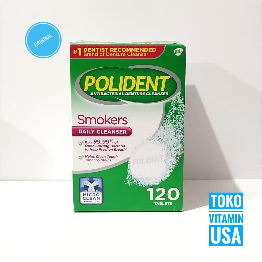 Polident Smokers Denture Cleanser 120 Tablets Smokers Daily Cleanser