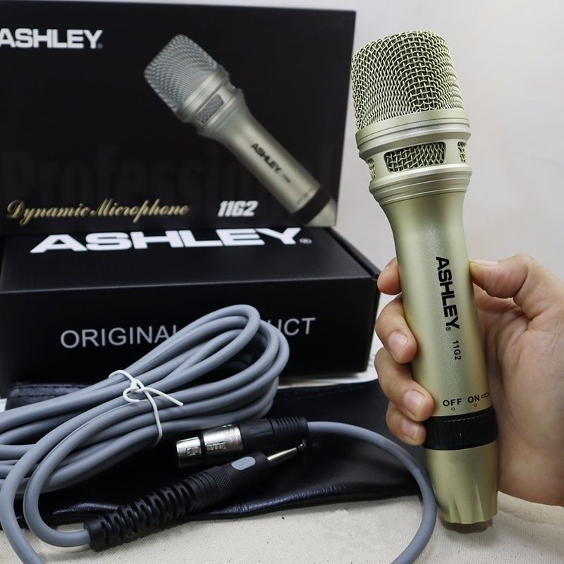 MICROPHONE MIC KABEL ASHLEY 11G2 ORIGINAL VOKAL DYNAMIC MIK KARAOKE KABEL ASHLEY