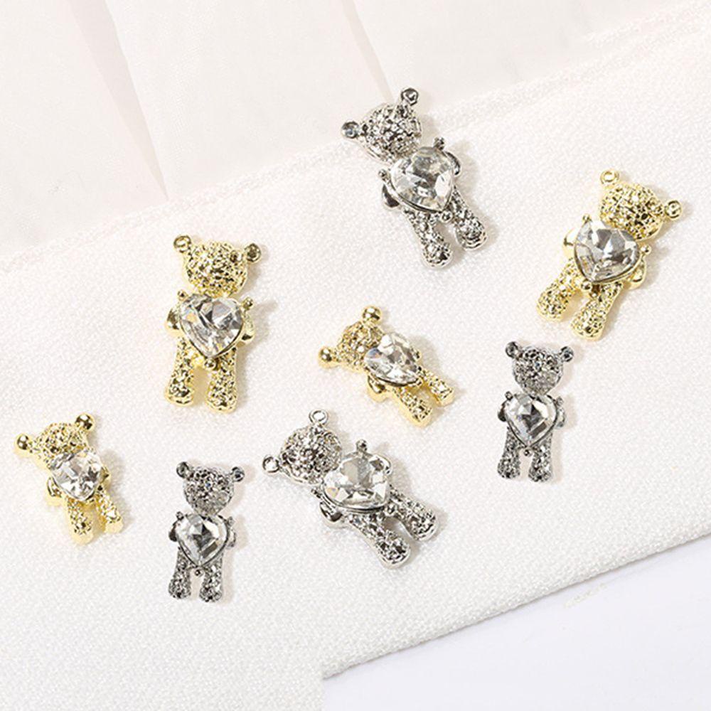 Mxbeauty Bear Nail Art Perhiasan Alloy Lucu Logam Berlian Perhiasan Indah DIY Dekorasi Nail Art