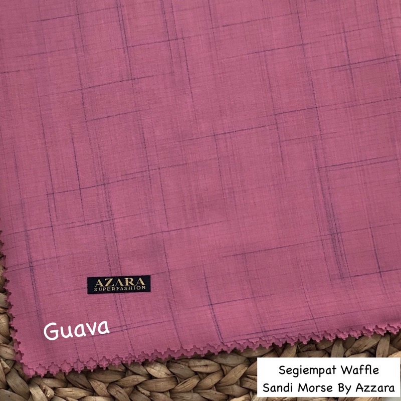 HIJAB SEGIEMPAT VOAL WAFFLE LASER CUT SANDI MORSE BY AZARA-Guava