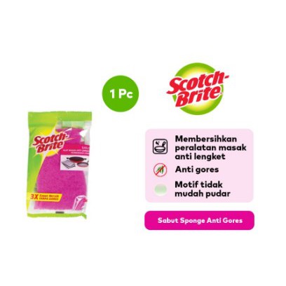 3M Scotch-Brite Sabut Spons Cuci Piring Anti Gores Serbaguna ID-20