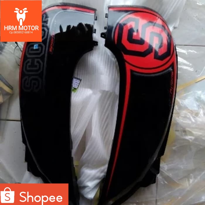 cover body Scoopy fi kanan kiri hitam