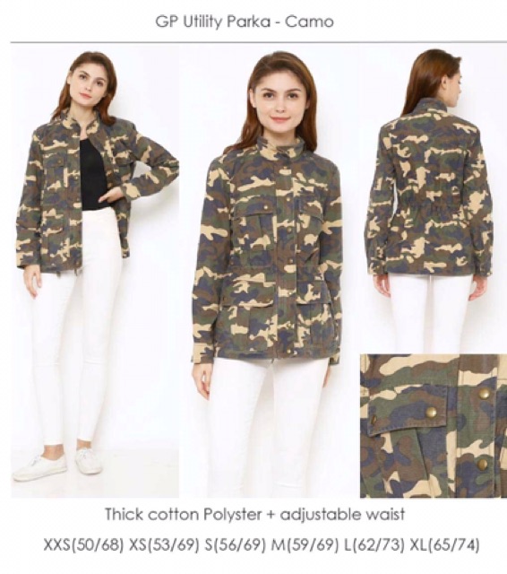 lovemecorner JJILL PARKA JACKET OLIVE JAKET WANITA / GAP utility jacket parka camo army green