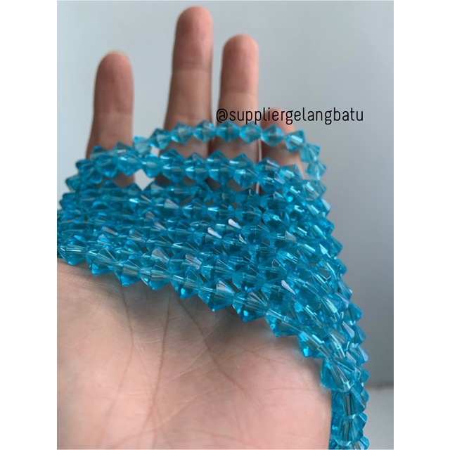 kristal BICONE AUSTRIA BIRU 8mm diamond belimbing craft GELANG KALUNG