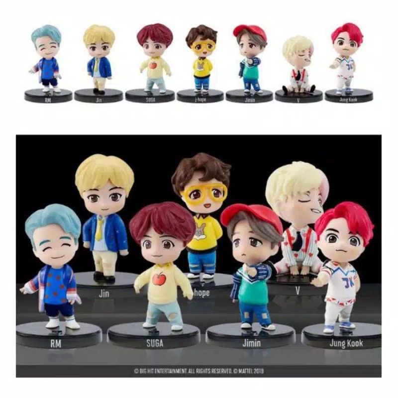 Action Figure Mini BTS Mini Figure Bts Qposket Bts Jungkook Suga V JHope Jimin Jin