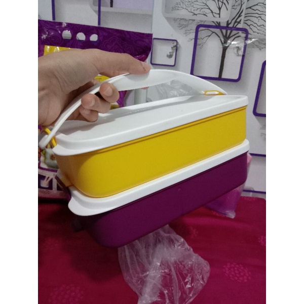 rantang click to go 2 layer ORI Tupperware sesuai gambar