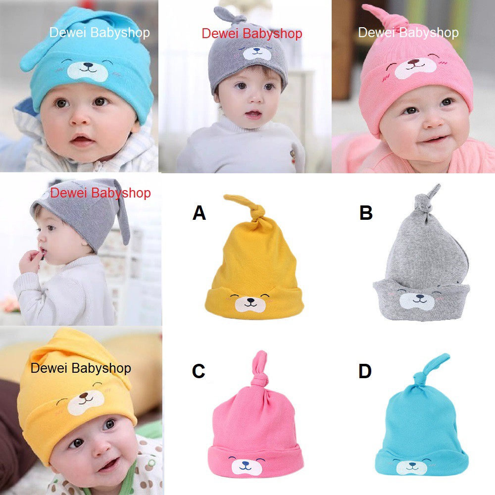 Topi Kupluk Bayi 2 In 1 Karakter Baby Animal Sleeping