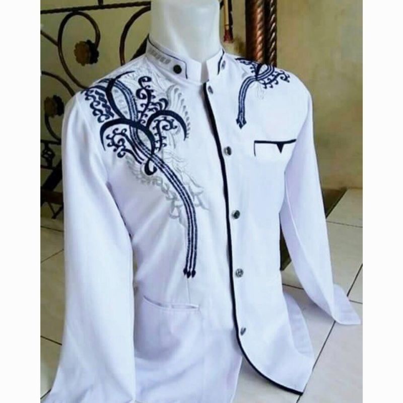 Jasko Bordir Motif Jas Koko Pria Lengan Panjang
