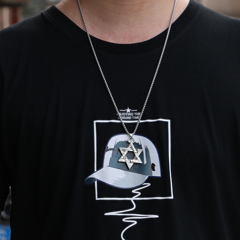 Kalung Rantai Liontin Bintang Gaya Retro Hip Hop Untuk Wanita