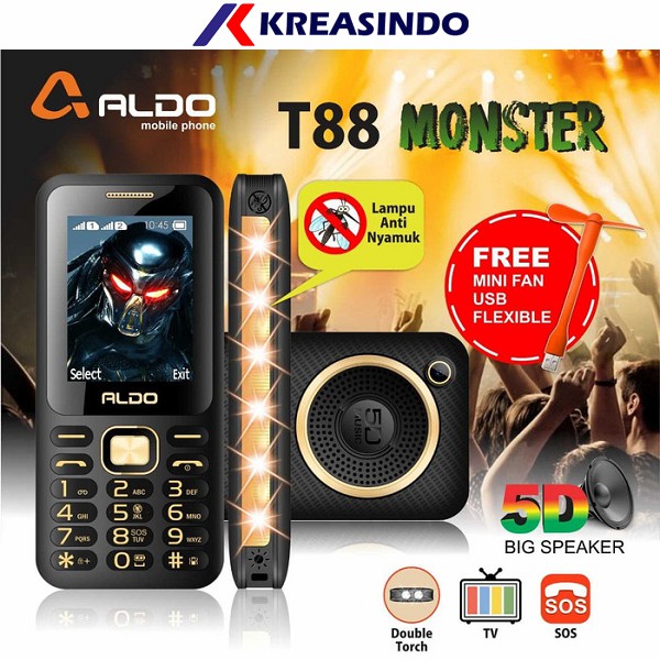 ALDO T88 Monster TV Analog 5D HP Murah Garansi Resmi