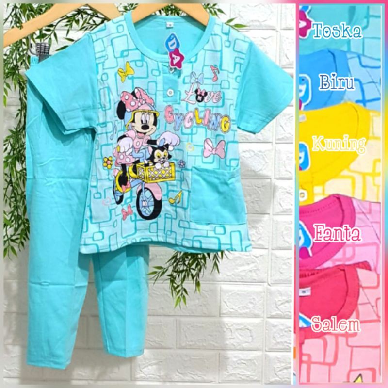 SETELAN BAJU TIDUR PIYAMA ANAK CP DEDINA KANCING 2-10 TAHUN/ SETELAN HARIAN ANAK PEREMPUAN MINNIE