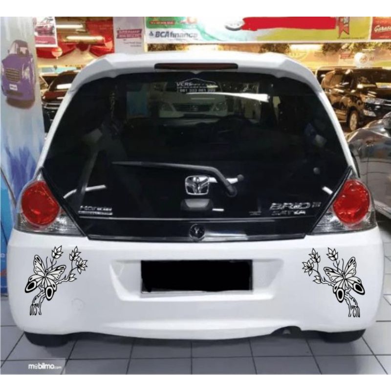 SICKER CUTTING MOBIL STICKER VARIASI BAMPER BELAKANG KACA MOBIL BELAKANG MOTIF BUNGA