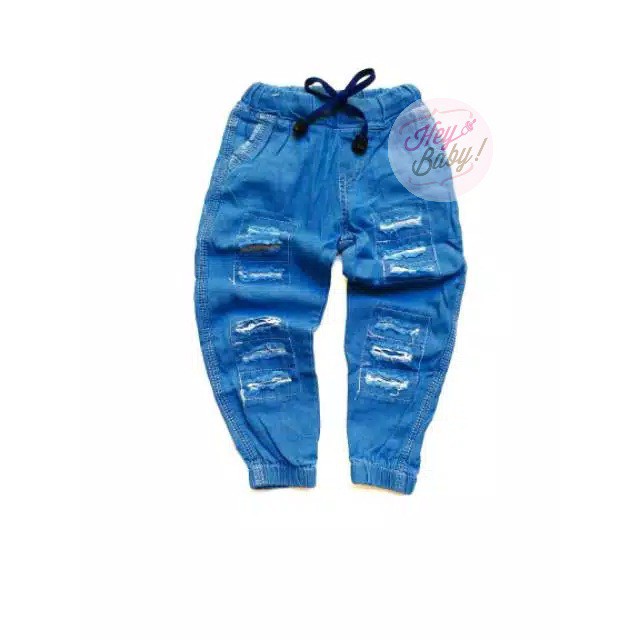heybaby JOGER JINS RIPPED AA3 jogger denim / pakaian anak / grosir baju anak