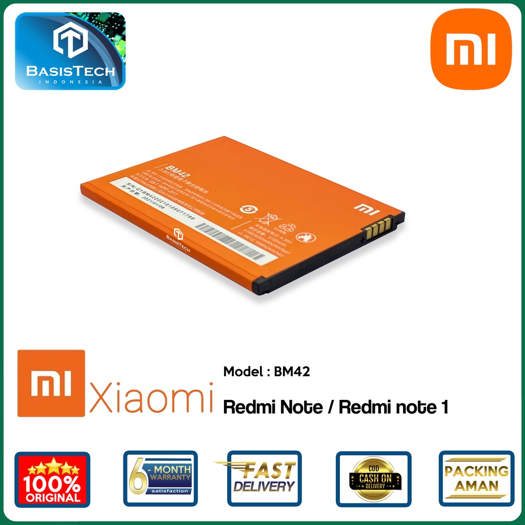 BATERAI XIAOMI REDMI NOTE - BATERAI XIAOMI REDMI NOTE 1 - BM42 - ORI