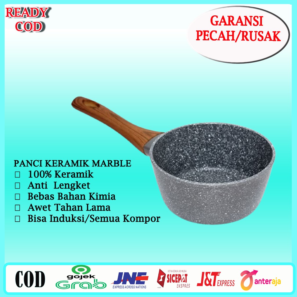 Panci Anti Lengket Anti Gores Bahan Keramik panci marble set cypruz panci serbaguna tutup kaca