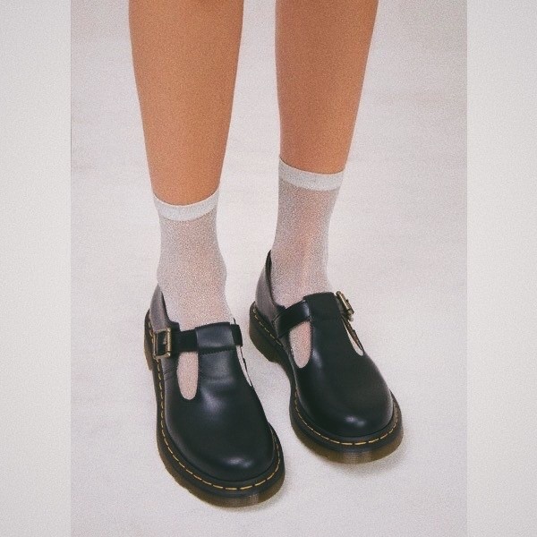 Dr martens polley black smooth