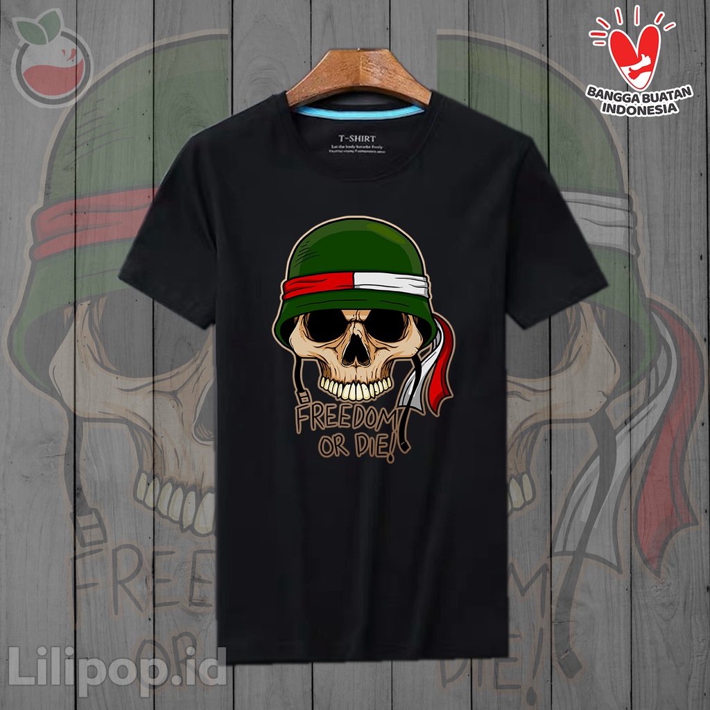 Lilipop Kaos Tshirt  Pria Veteran Indonesia Merdeka Nkri Baju Distro Basic Lengan Pendek Kasual