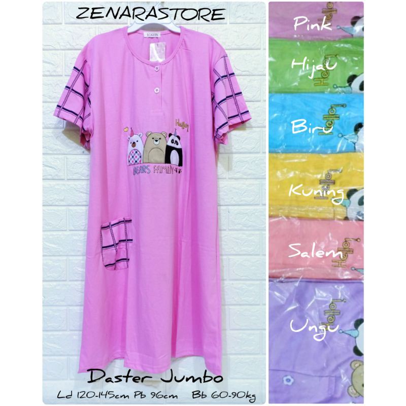 Daster kaos jumbo dewasa Tiana Tinny Lorita by Sofie grosir big size Ld 1 0 140 150cm Terlaris Bahan