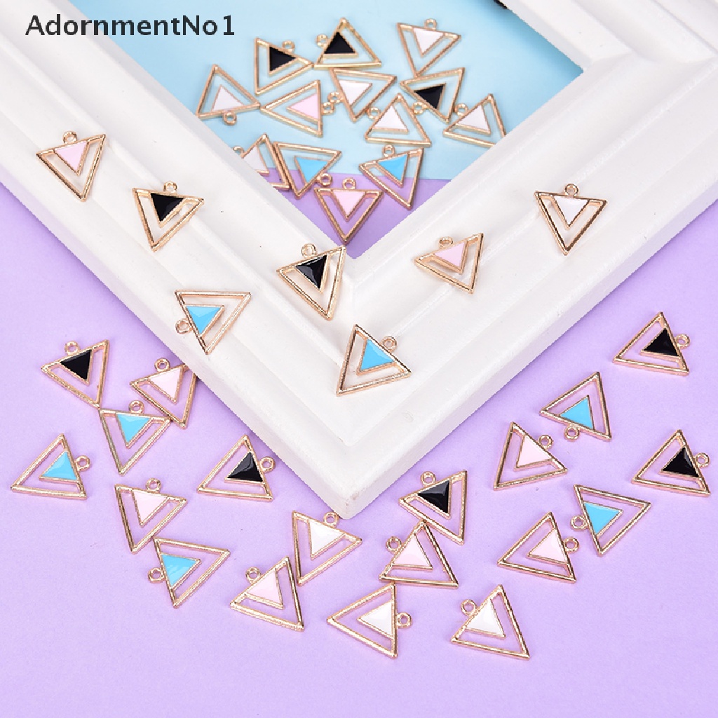 (AdornmentNo1) 10pcs / lot Liontin Bentuk Geometri Bahan Enamel Untuk Kerajinan Perhiasan DIY