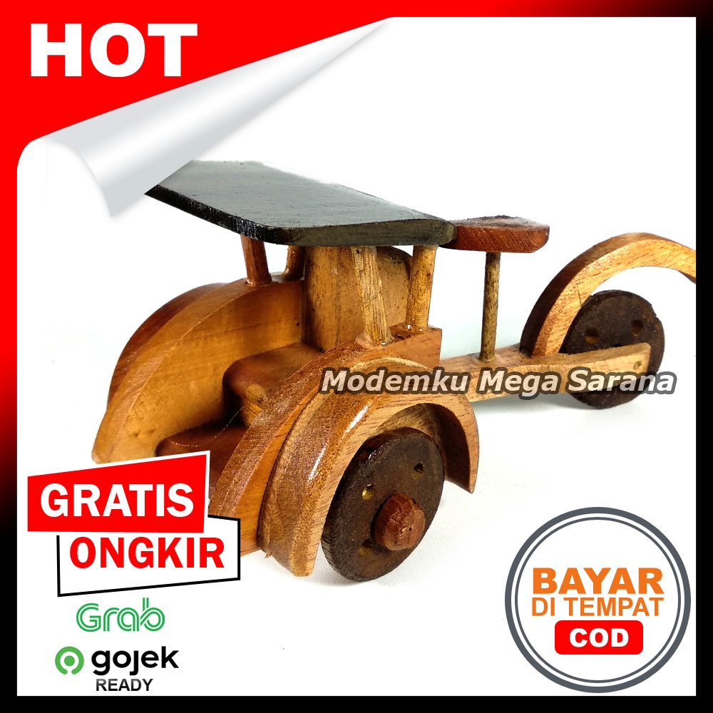 Diecast Miniatur Becak Kayu - Ukuran S Mini 16x8x8 cm