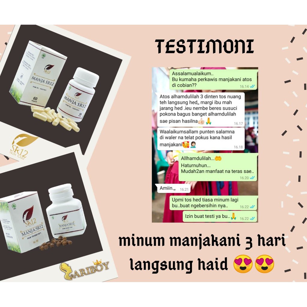 MANJAKANI SR12 HERBAL PELANCAR HAID AMPUH OBAT KEPUTIHAN / KISTA / PROMIL BPOM