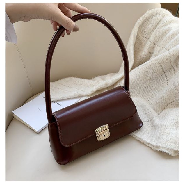 Tas Bahu Wanita Tas Jinjing Wanita Bahan Kulit Sintetis Korean FashionStyle Slingbag Simple Portable