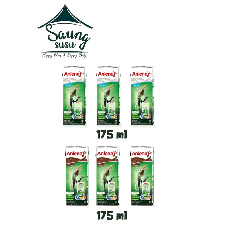 

Anlene UHT Cokelat, Vanilla - Susu Cair Siap Minum 175 ml / Saung Susu