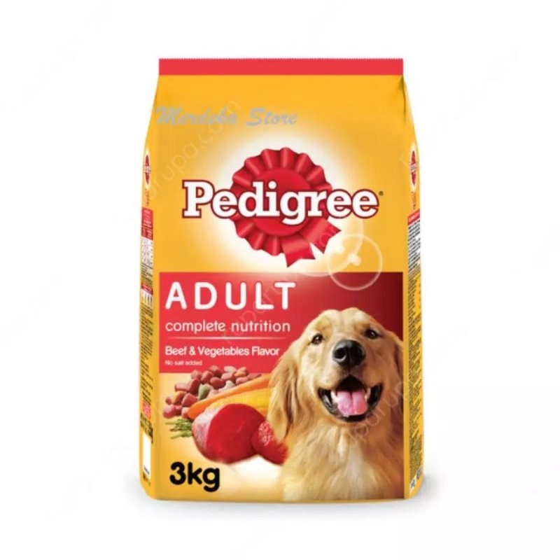 PEDIGREE ADULT 3KG BEEF AND VEGETABLE MAKANAN ANJING