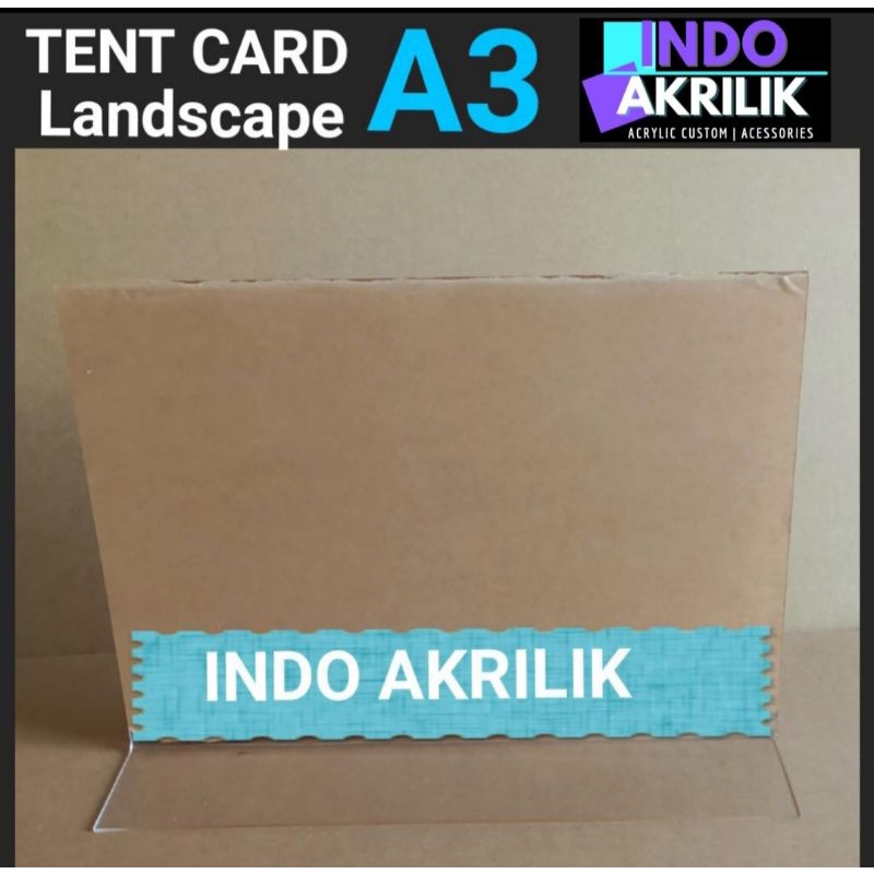 

TENT CARD A3 AKRILIK | TEMPAT BROSUR A3 | TYPE T LANDSCAPE | 2 SISI