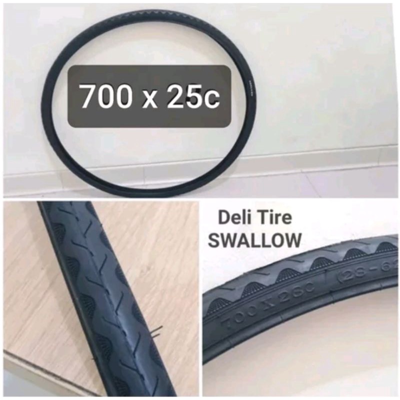 Ban luar Tire Swallow 700 x 25 c tire 700c x 25c swallow deli tire sepeda balap road bike fixie roadbike hybrid