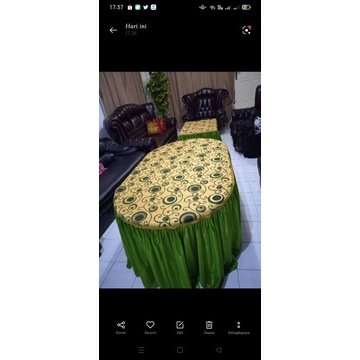 Taplak meja tamu rempel oval