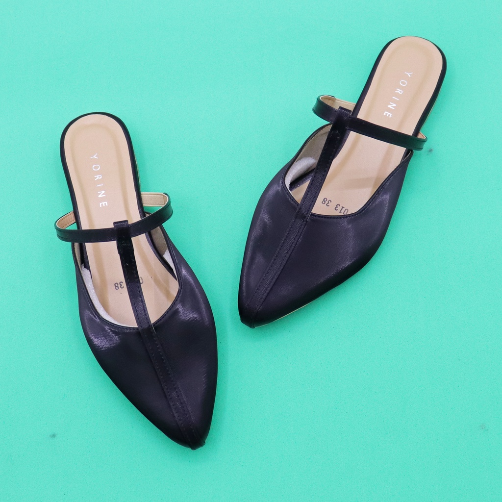 SBM STORE AQUILLA SEPATU WANITA FLAT MULES UJUNG LANCIP