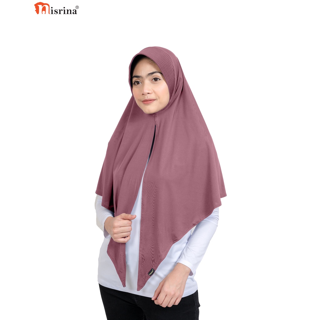 Nisrina Fashion Muslim Bergo Instan Polos Belah Tengah Paras M Lestari-Salem