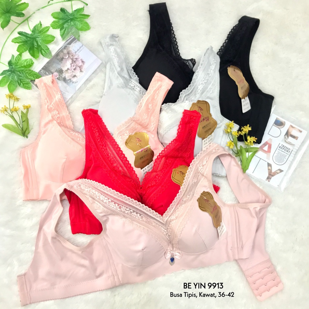 RVC75 - Bra Busa Tipis Berkawat 32-42 Kait 3 BH Kemben JUMBO Cup Besar Penutup Lemak Pakaian Dalam B