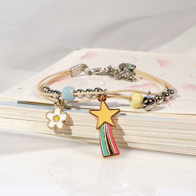 Carley Gelang Kartun Banyak Varias couple Daisy etnik bead Tali persahabatan Braided Bracelet/Friendship Adjustable Fashion Aksesoris bangle bagus model korea terbaru lucu imut cantik cocok untuk hadiah bentuk buah binatangi [A3-2]-Starfall