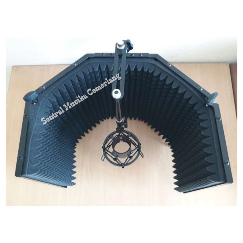 Microphone Isolator Foldable Panel Podcast / Mic Isolation Shield Podcast