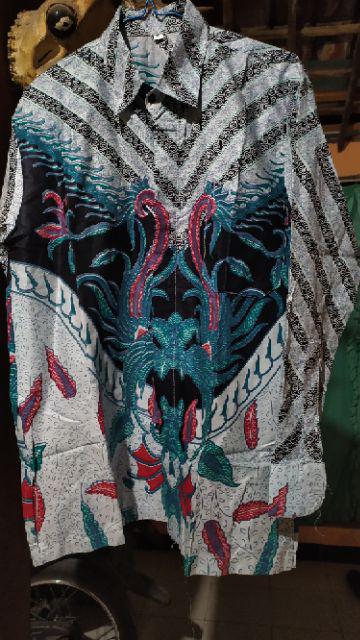 Kemeja Batik Pria Lengan Pendek Size M L Xl Xxl  Bswart Batik Hrb026 Kenongo Batik