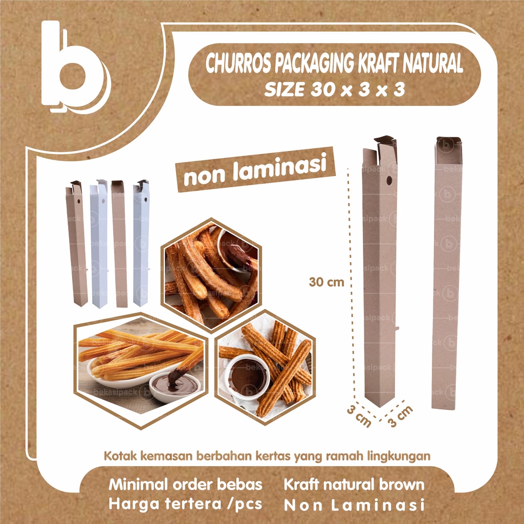 Churros Packaging Kraft Natural I CPKN00360