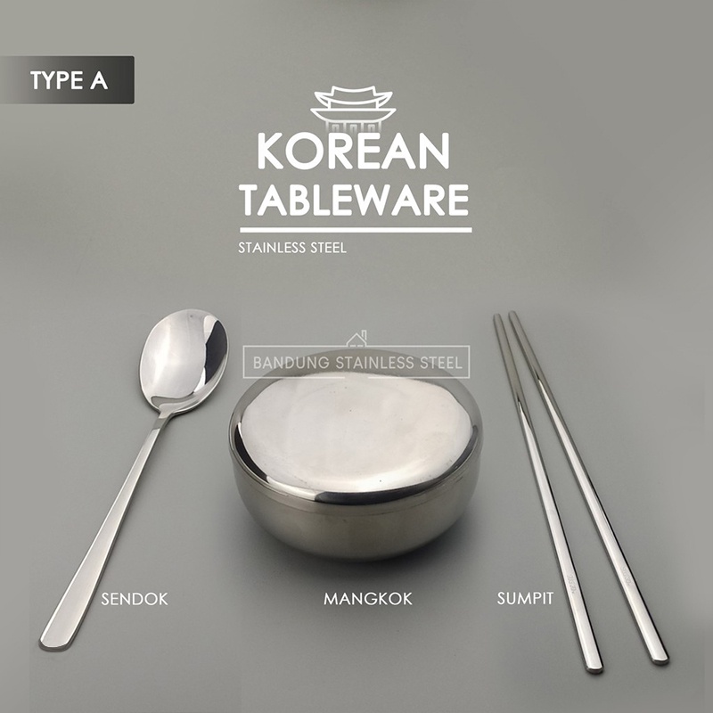 Korea Set Mangkok nasi, Sendok dan Sumpit Korea / Korean Set Murah